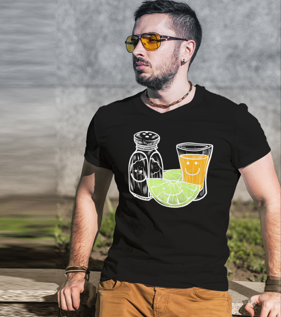 Cinco De Mayo Tequila Lime Salt Smiley Faces T-Shirt