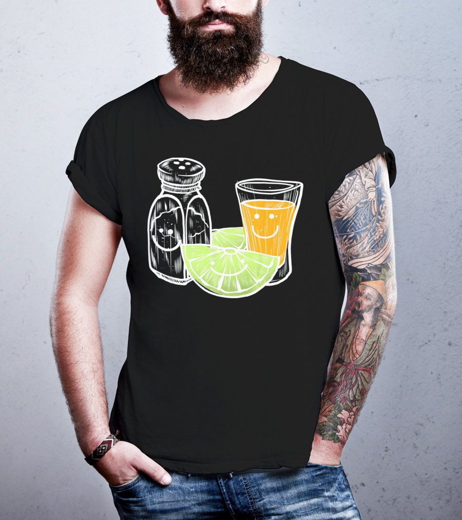 Cinco De Mayo Tequila Lime Salt Smiley Faces T-Shirt