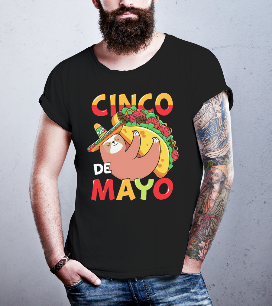 Cinco De Mayo Sloth With Sombrero And Taco T-Shirt