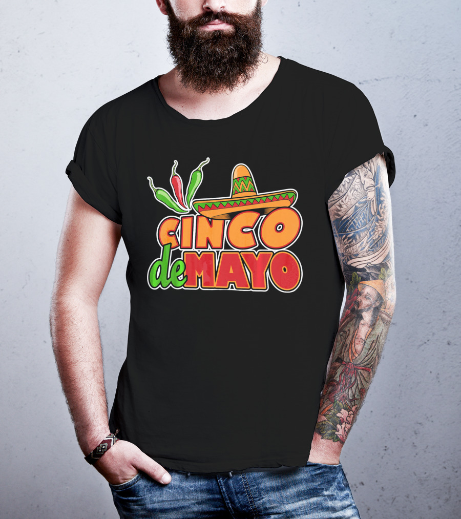 Cinco De Mayo Sombrero And Chilis T-Shirt