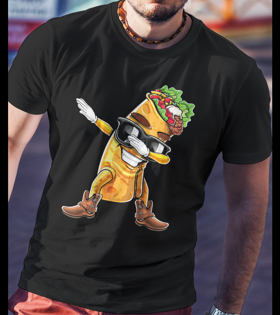 Dabbing Burrito With Cowboy Boots Cinco De Mayo Party T-Shirt
