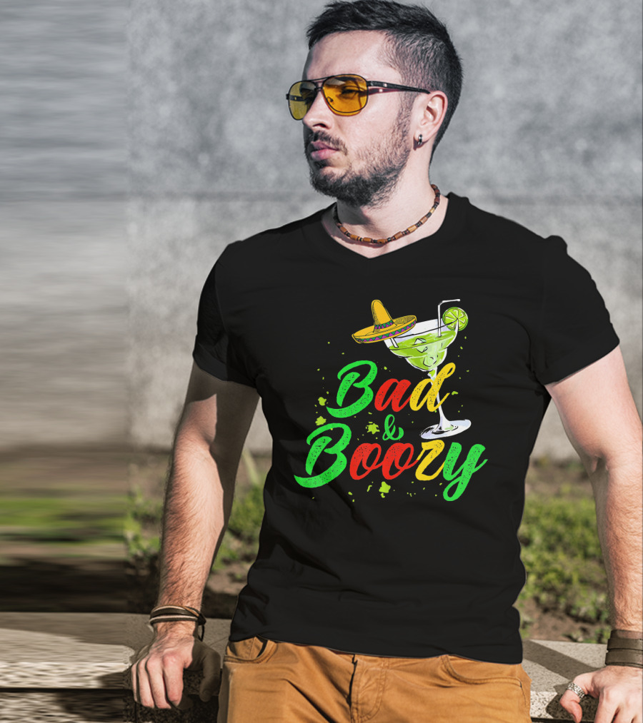 Cinco De Mayo Bad And Boozy Sombrero Margarita Lime Drink T-Shirt