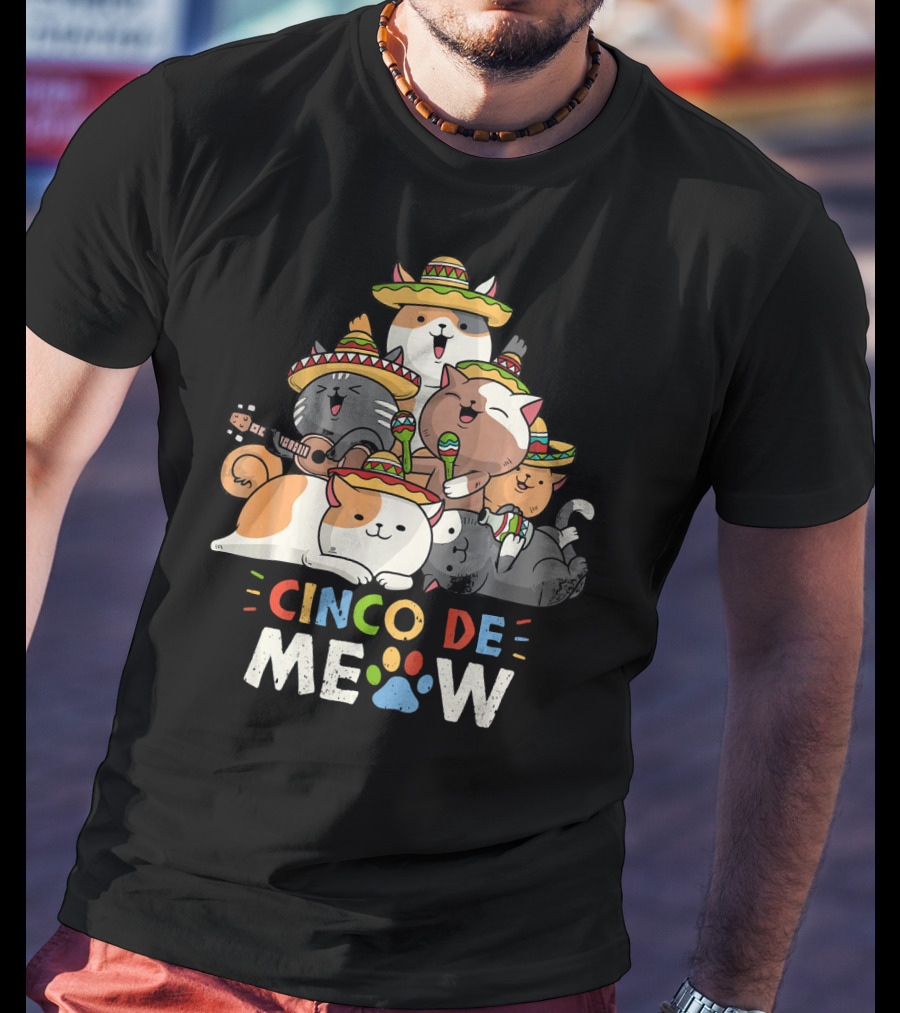 Cinco De Meow Cat Mariachi Lovers Fiesta T-Shirt