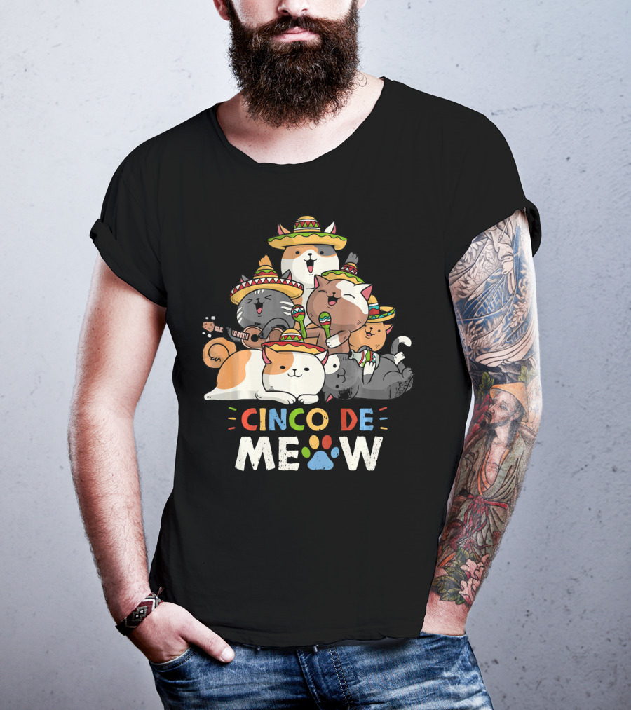 Cinco De Meow Cat Mariachi Lovers Fiesta T-Shirt