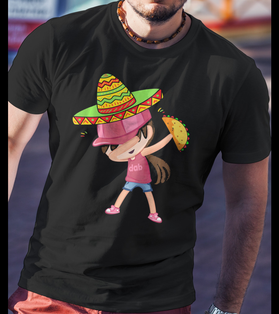 Funny Girl Dab Taco Sombrero Cinco De Mayo T-Shirt