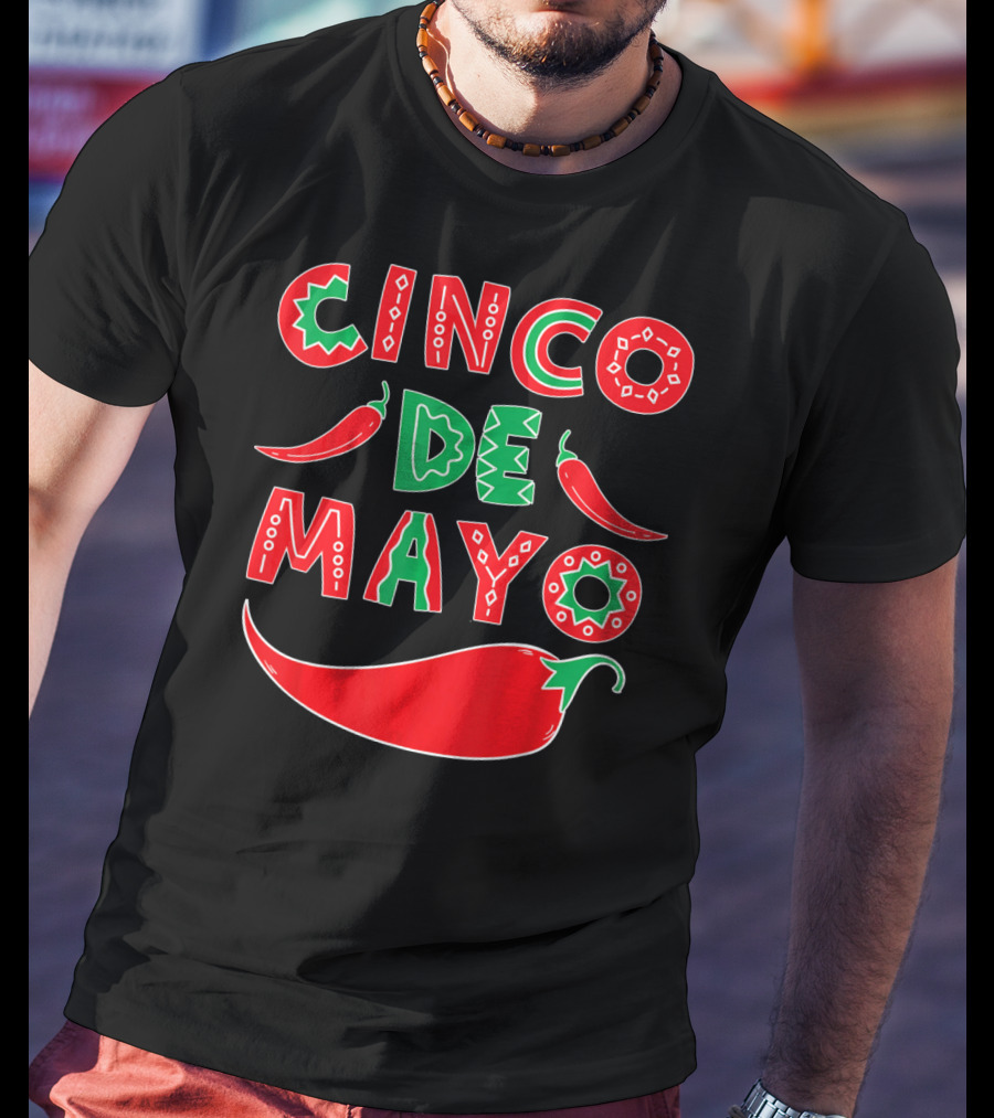 Cinco De Mayo Red And Green Peppers T-Shirt