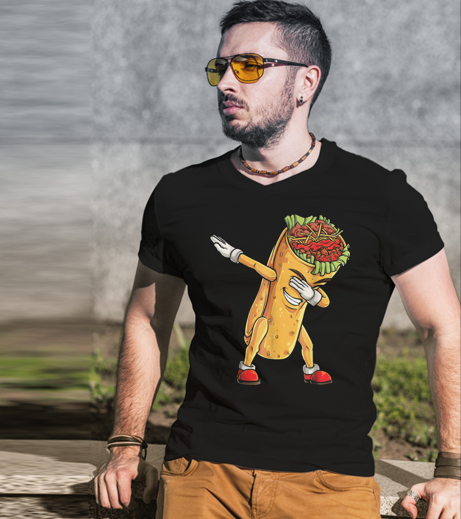 Cinco De Mayo Dabbing Burrito Character Fun T-Shirt