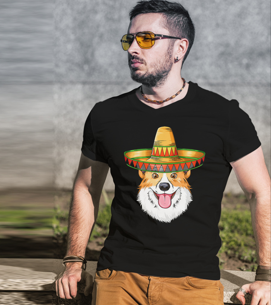 Corgi Cinco De Mayo Mexican Sombrero T-Shirt