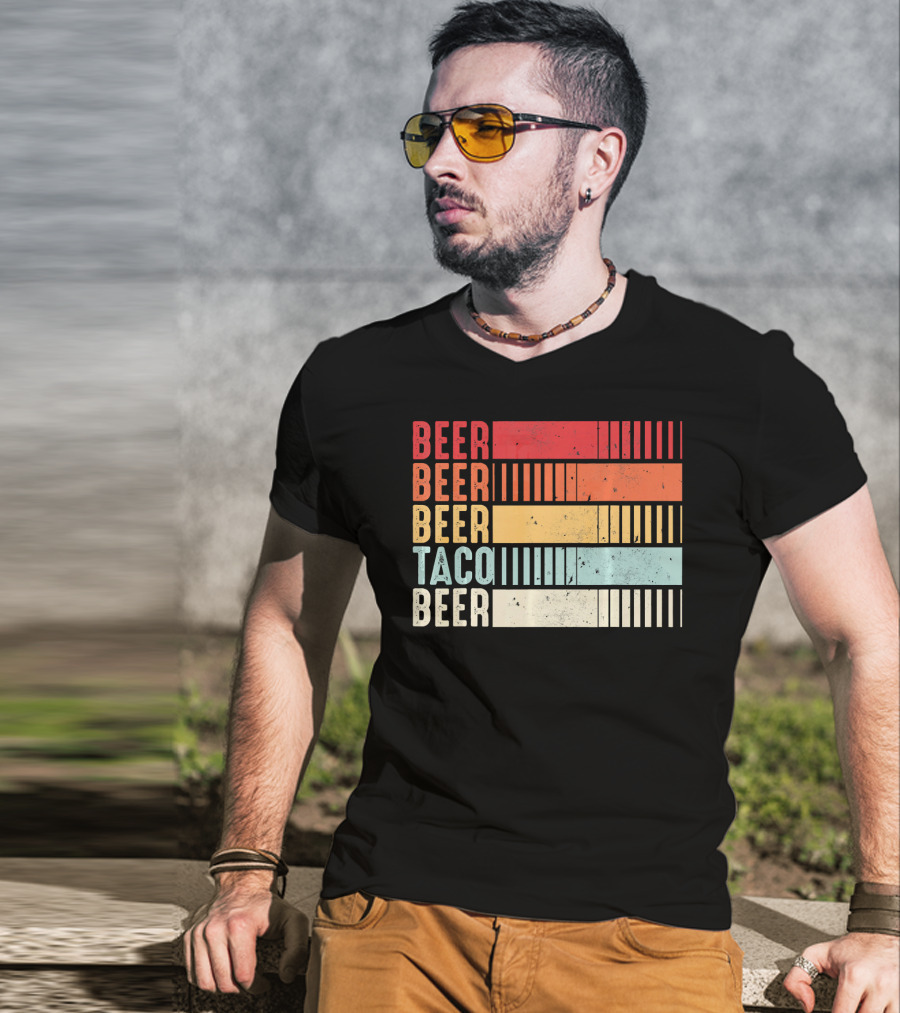 Beer Beer Beer Taco Beer Funny Mexican Cinco T-Shirt