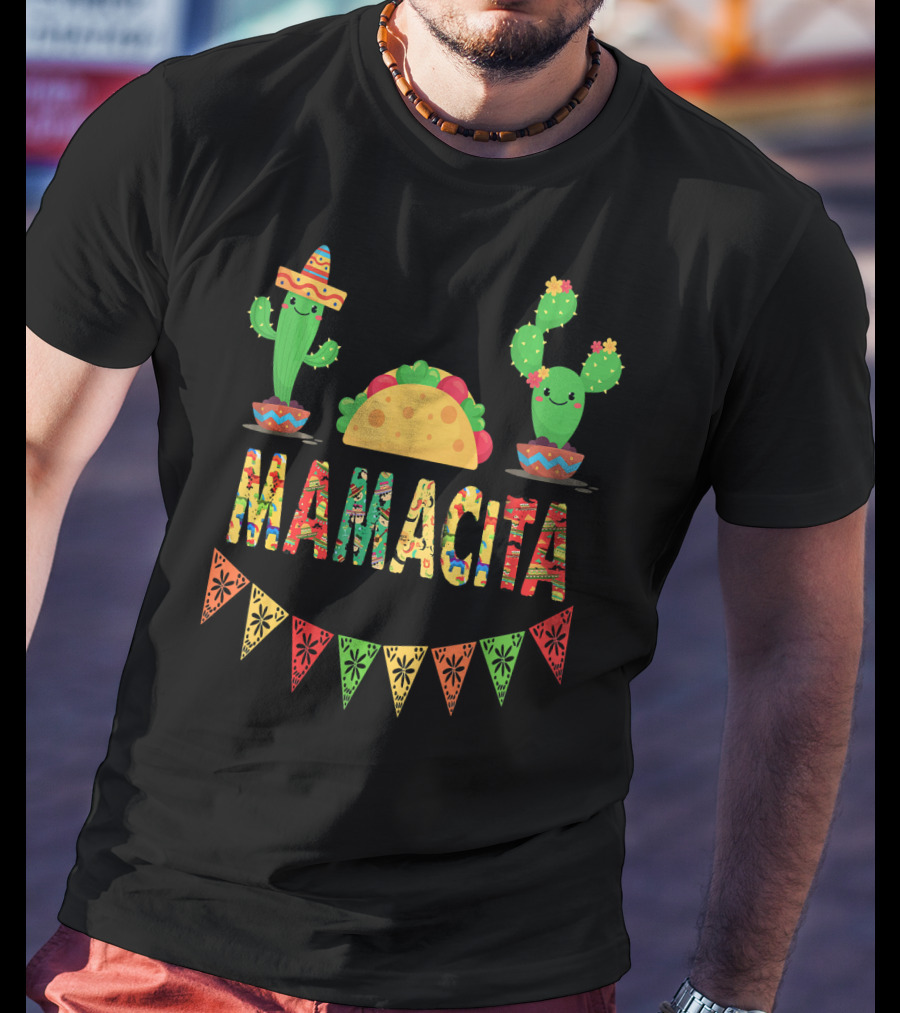 Mamacita Mexican Fiesta Cactus Taco T-Shirt