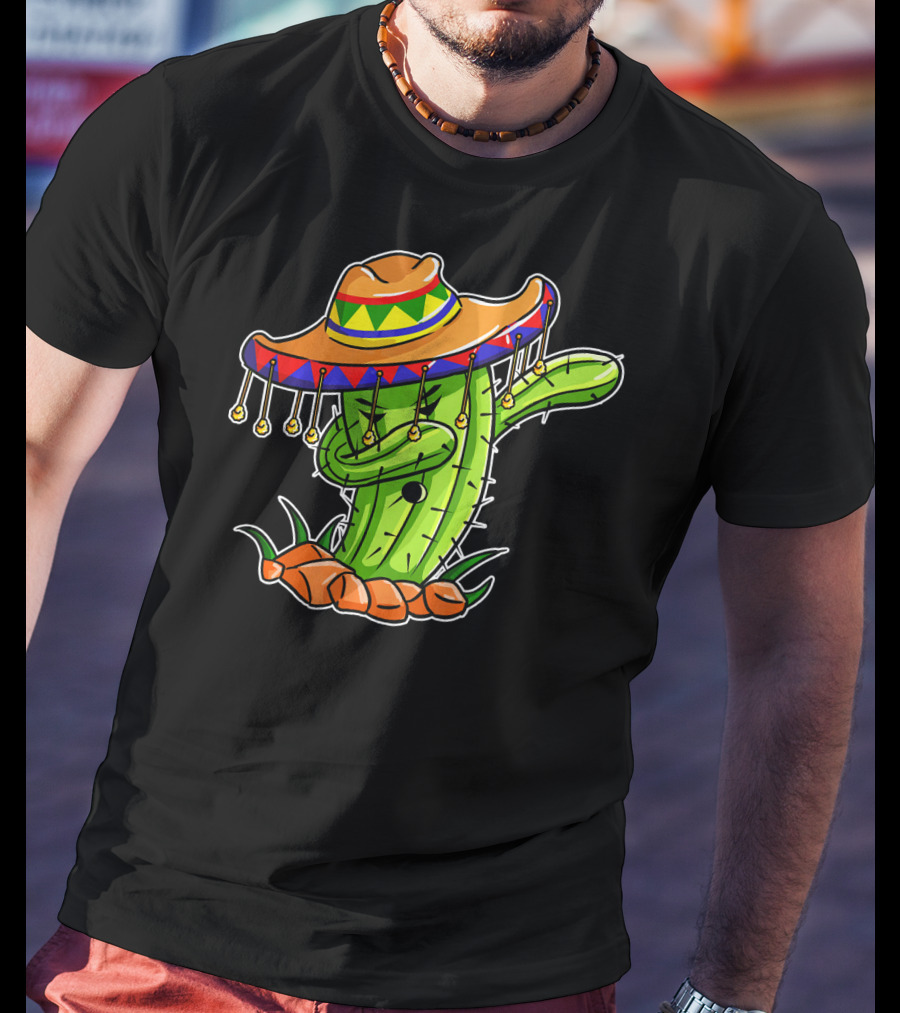 Dabbing Cactus Sombrero Cinco De Mayo T-Shirt
