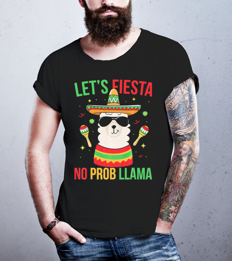 Let's Fiesta No Prob Llama Cinco De Mayo T-Shirt