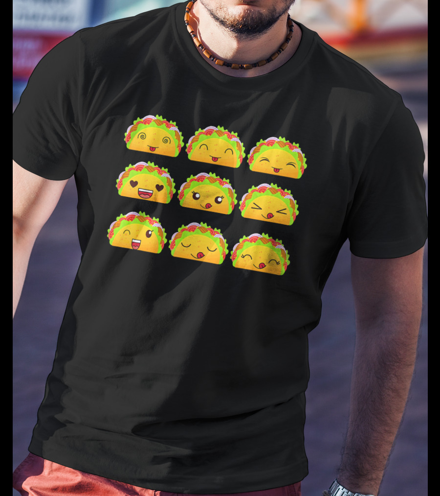 Taco Emoji Faces Taco Lover Collection T-Shirt