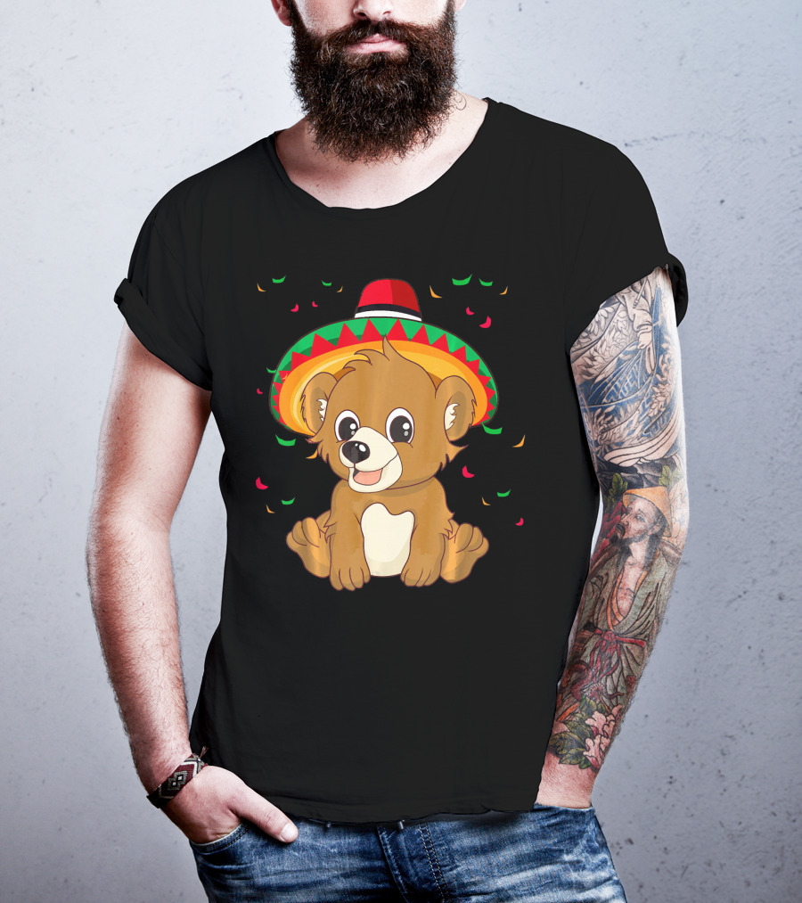 Cute Bear Cinco De Mayo 5th Of May Celebration Sombrero T-Shirt