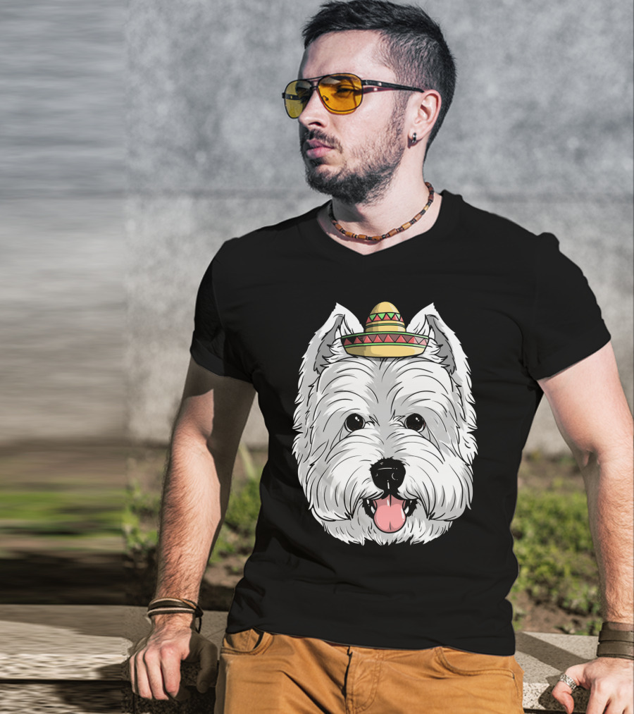 Cinco De Mayo Westie Dog Sombrero Fiesta T-Shirt