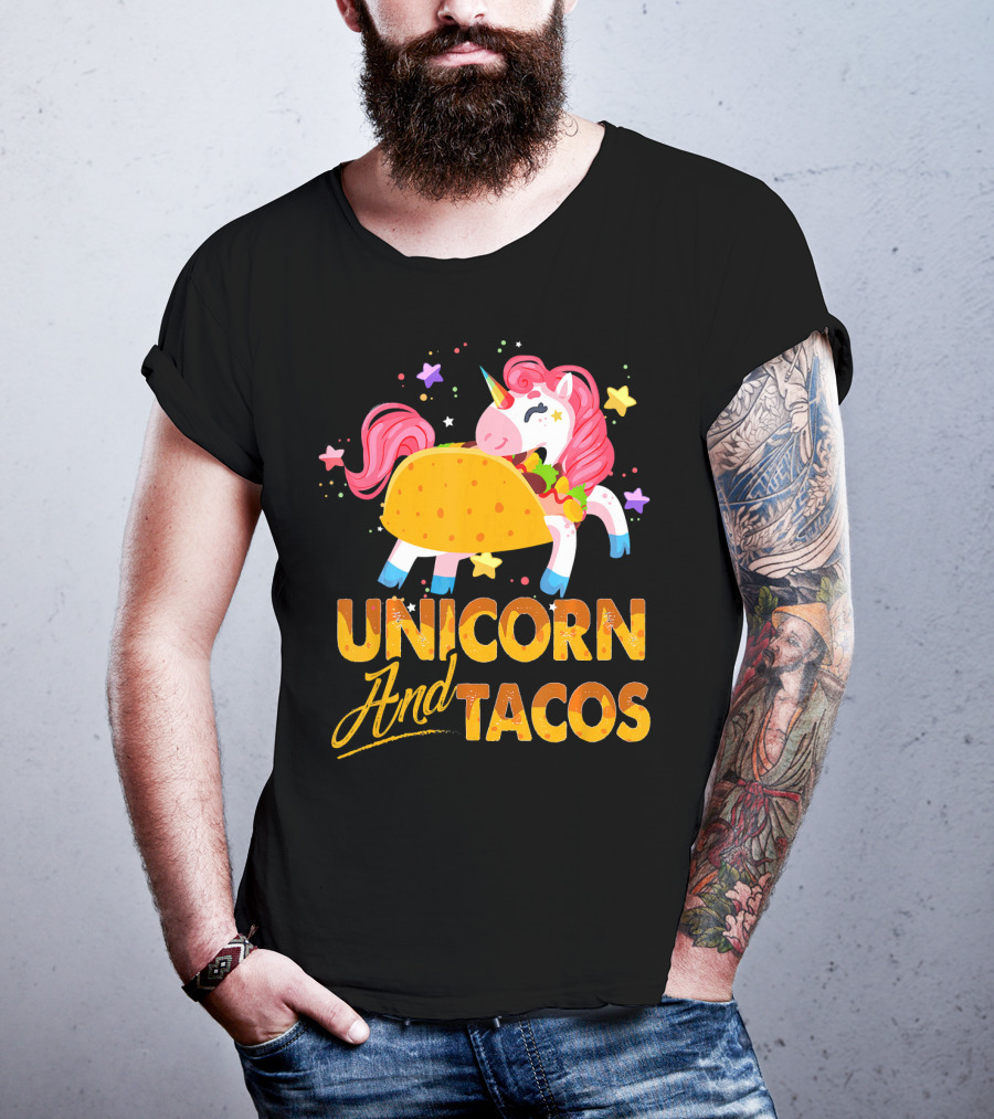 Unicorn And Tacos Colorful Cinco De Mayo Fun T-Shirt