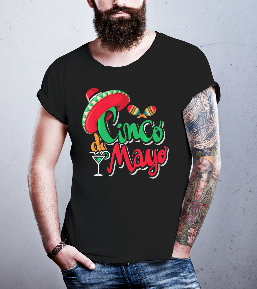 Cinco De Mayo Mexican Sombrero Maracas Drink May 5th Dr T-Shirt