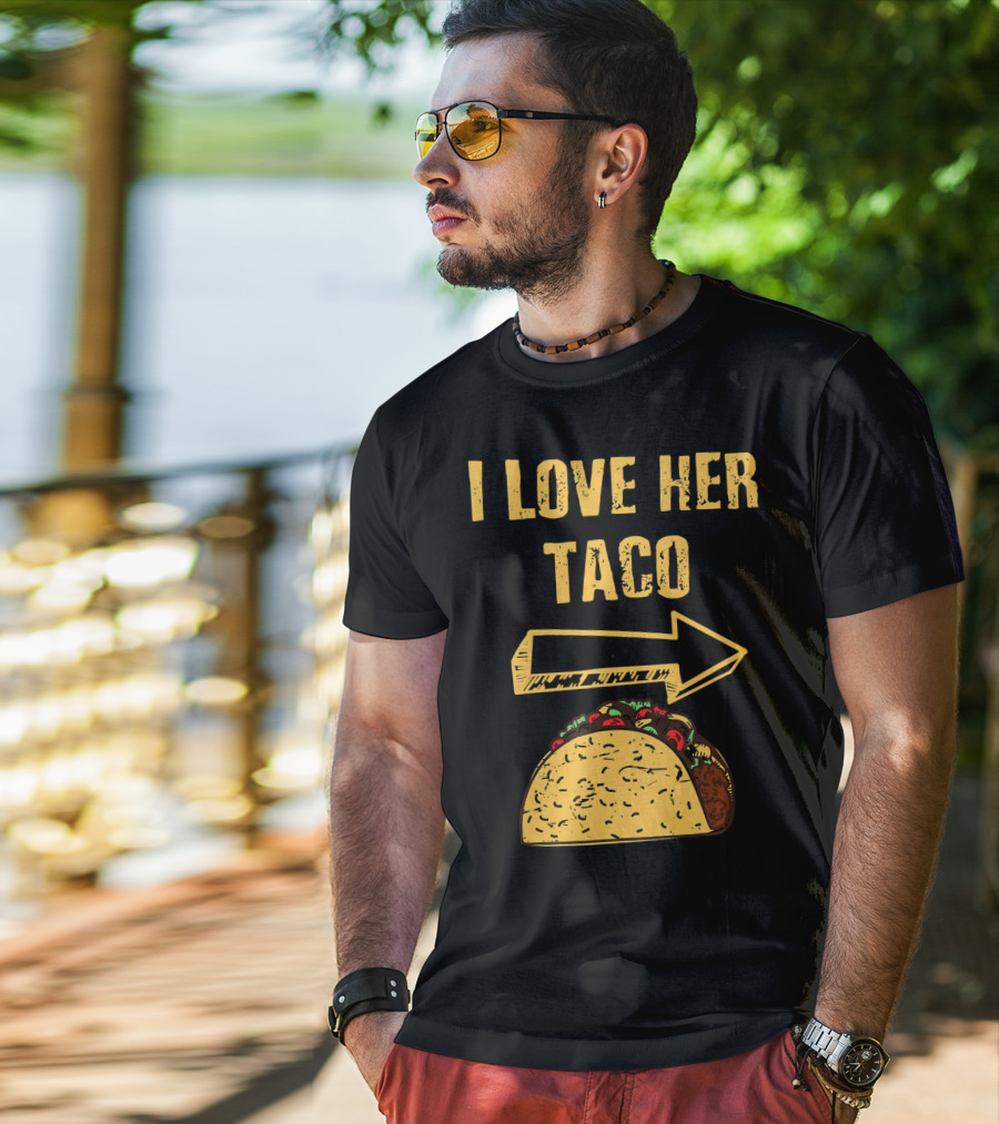 I Love Her Taco Arrow Matching Couple Cinc T-Shirt