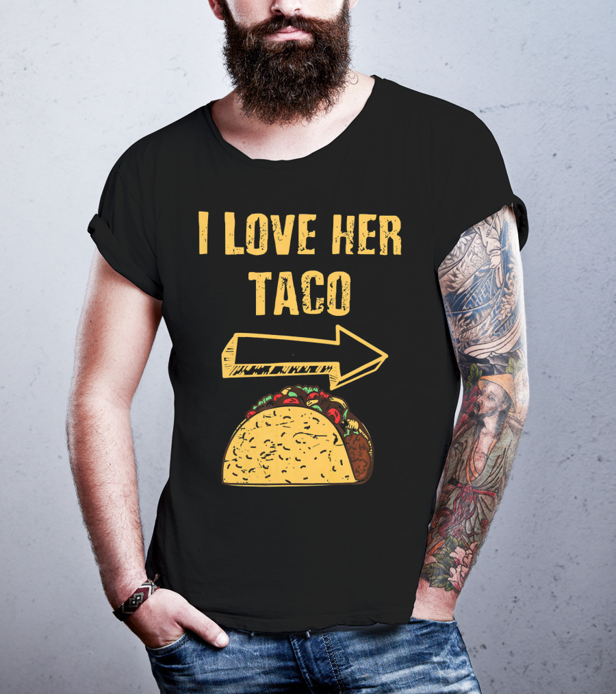 I Love Her Taco Arrow Matching Couple Cinc T-Shirt