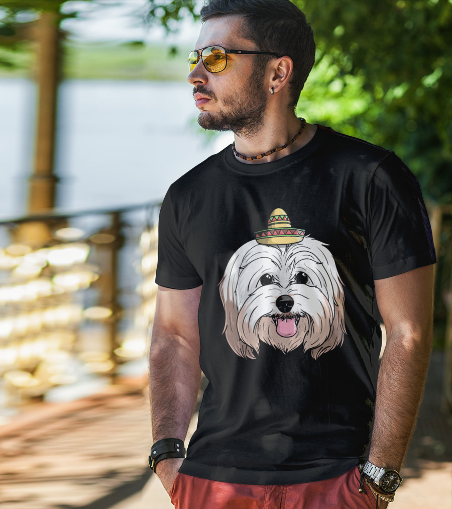 Havanese Dog Sombrero Fiesta Cinco De Mayo T-Shirt