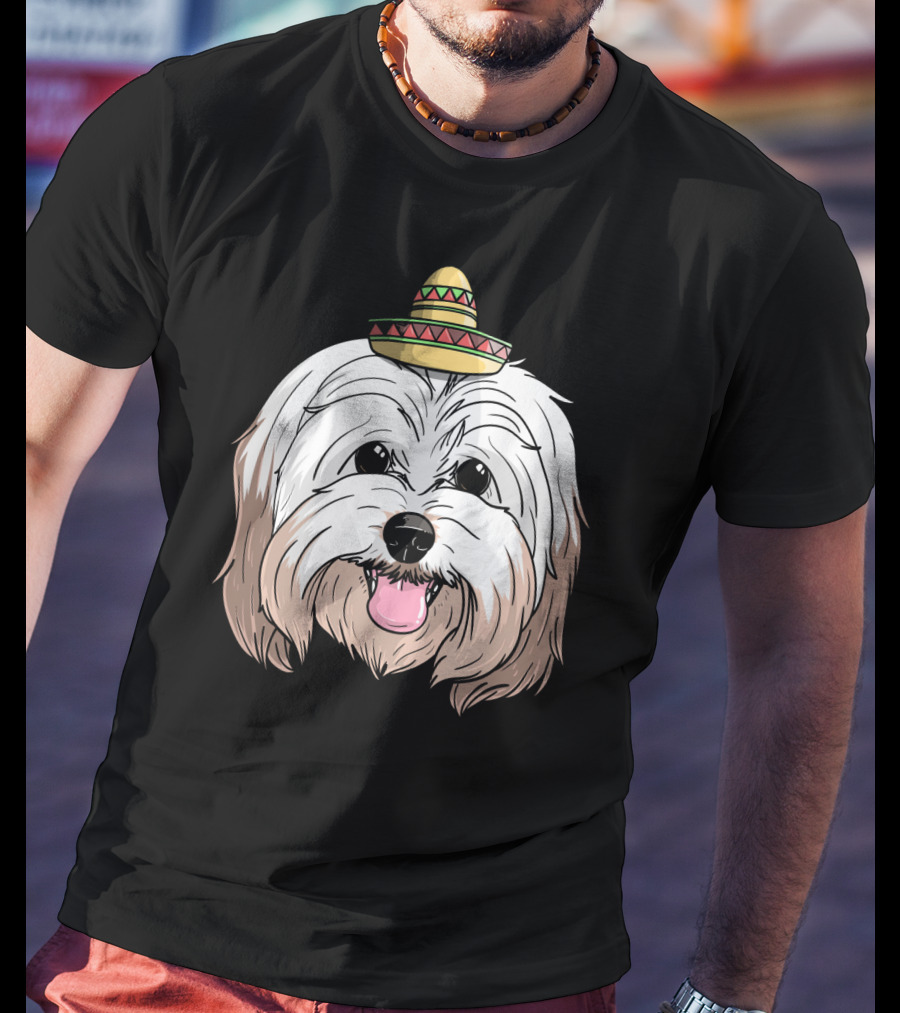 Havanese Dog Sombrero Fiesta Cinco De Mayo T-Shirt