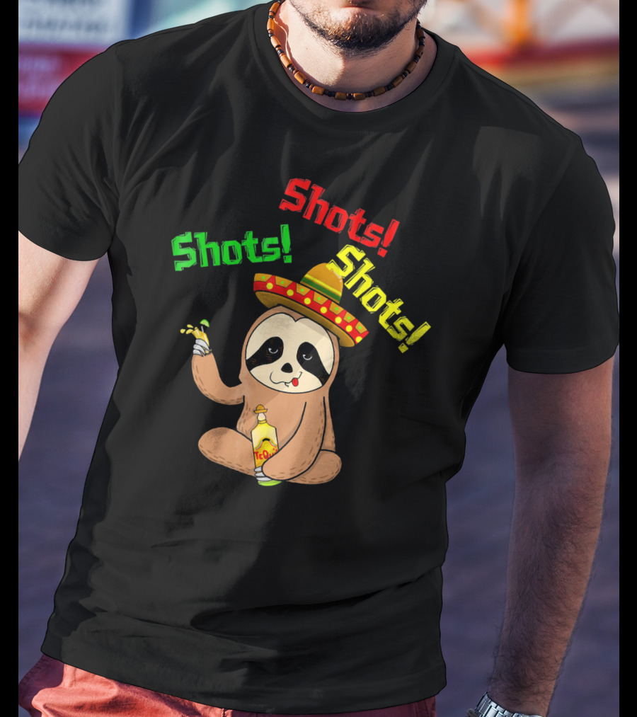 Cinco De Mayo Sloth Shots Tequila Sombrero T-Shirt