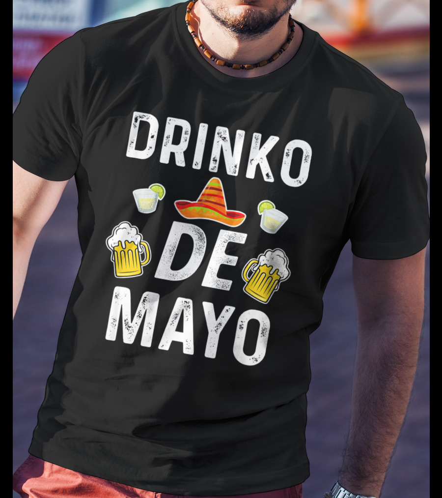 Drinko De Mayo Sombrero Beer And Lime Margarita Party T-Shirt