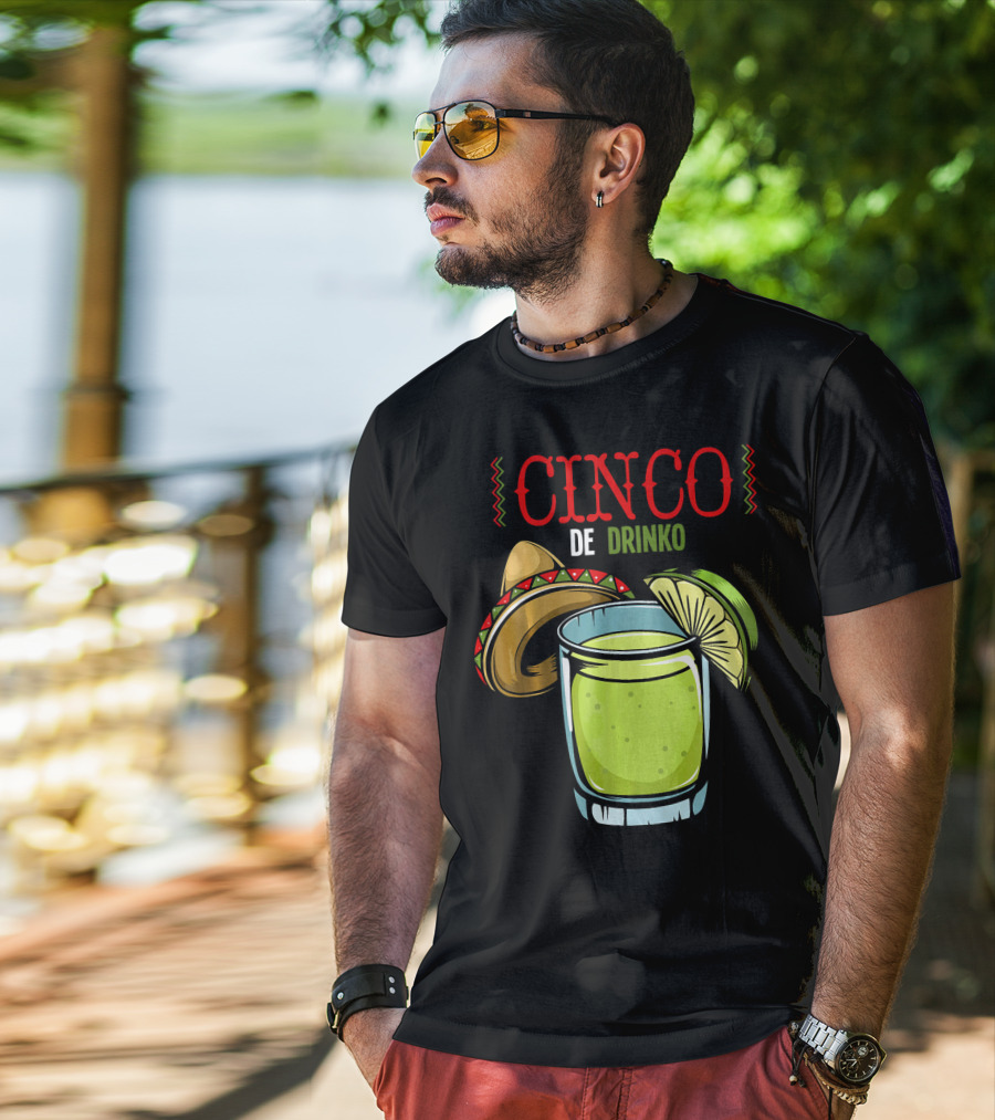 Cinco De Drinko Sombrero Lime Margarita Iconic Cinco De Mayo T-Shirt