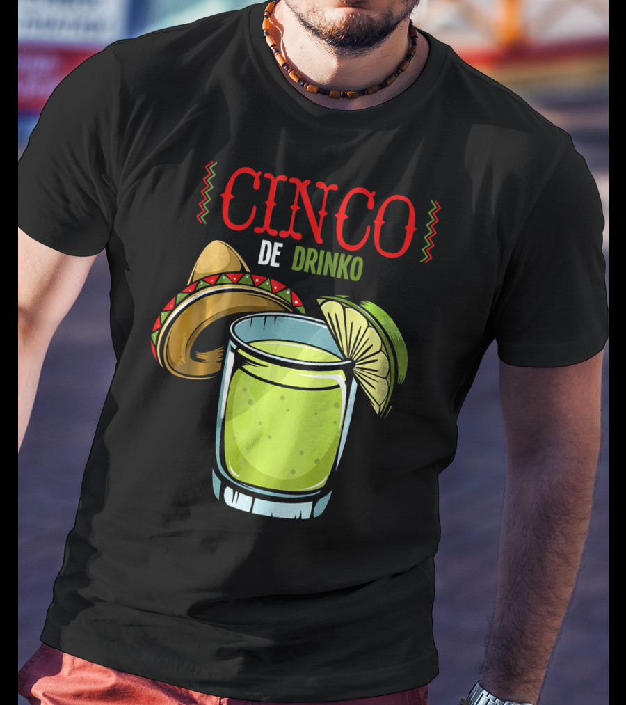 Cinco De Drinko Sombrero Lime Margarita Iconic Cinco De Mayo T-Shirt