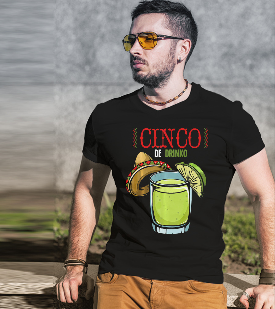 Cinco De Drinko Sombrero Lime Margarita Iconic Cinco De Mayo T-Shirt