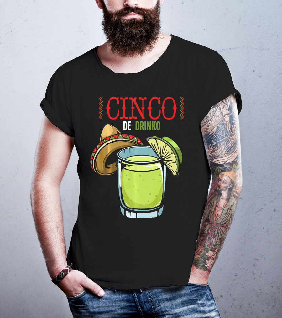Cinco De Drinko Sombrero Lime Margarita Iconic Cinco De Mayo T-Shirt