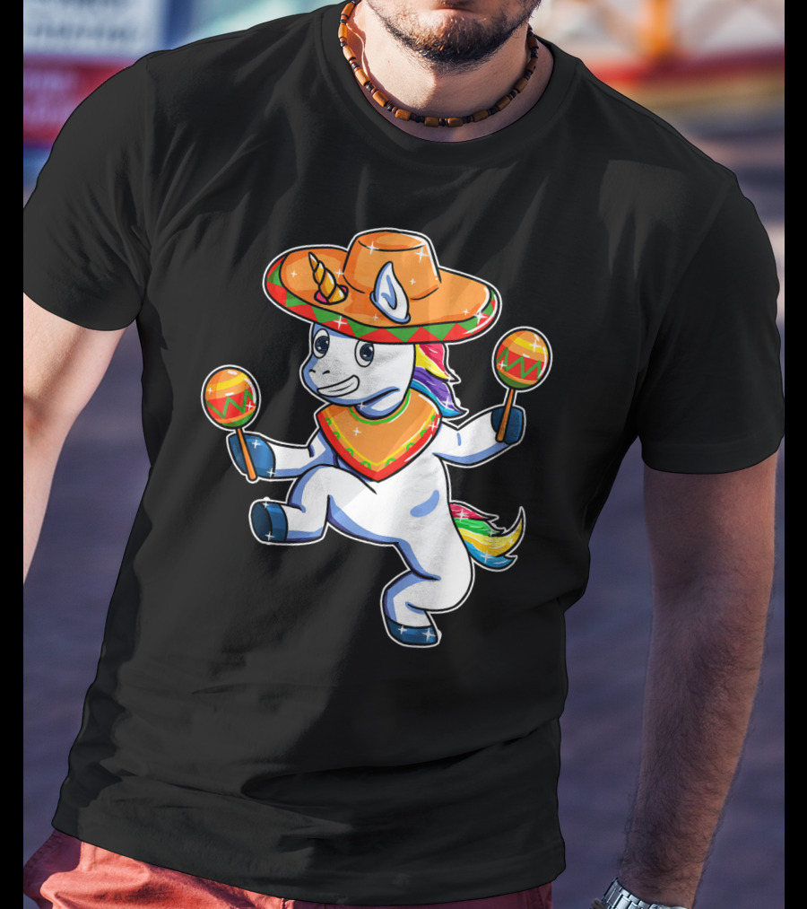 Funny Sombrero Unicorn Cinco De Mayo T-Shirt
