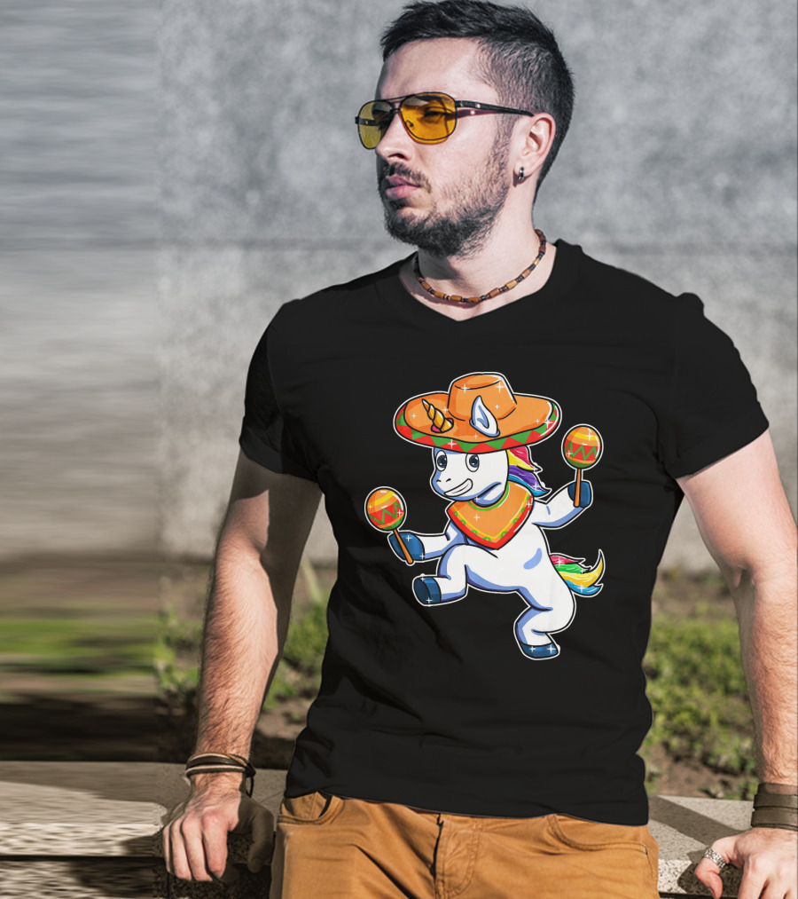 Funny Sombrero Unicorn Cinco De Mayo T-Shirt