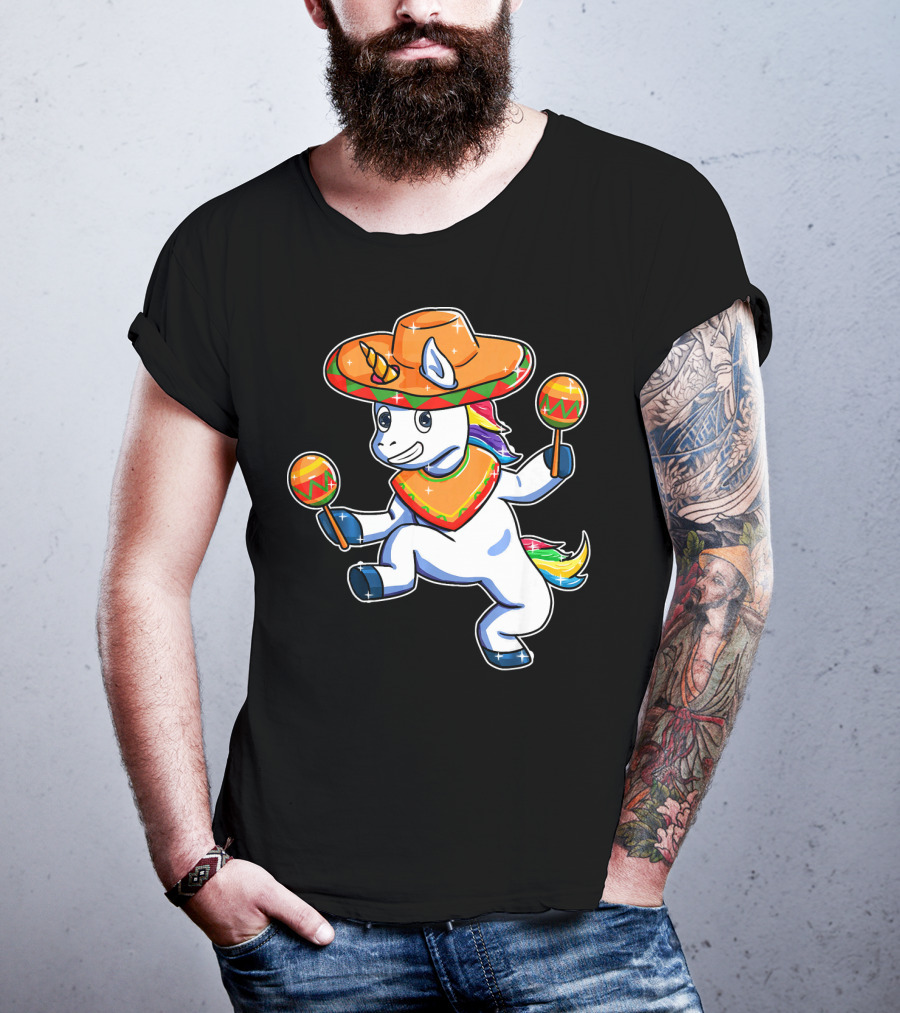 Funny Sombrero Unicorn Cinco De Mayo T-Shirt