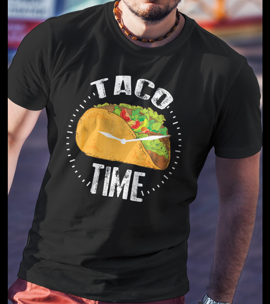 Taco Time Clock Cinco De Mayo Mex Foods T-Shirt