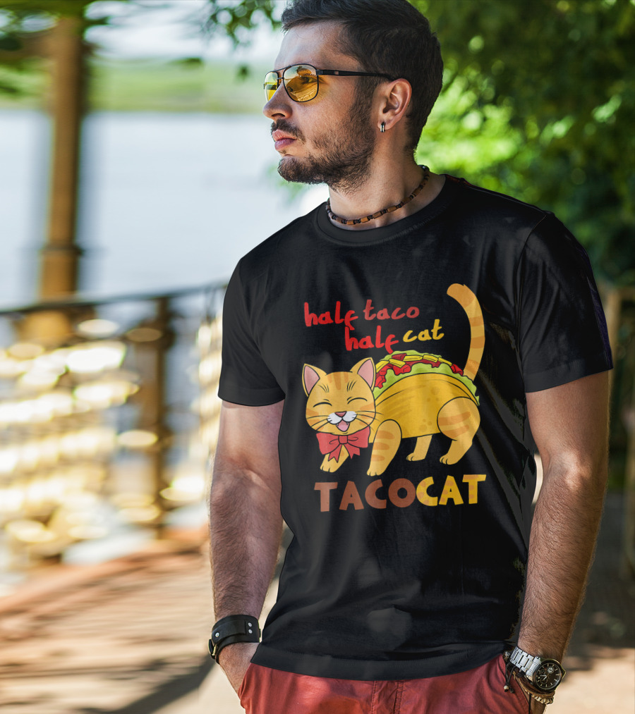 Half Taco Half Cat TacoCat Cinco De Mayo Taco T-Shirt