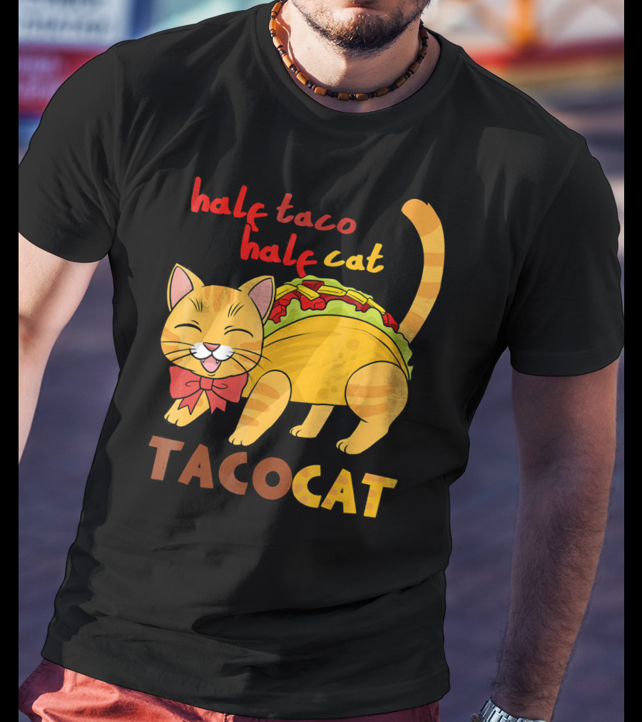 Half Taco Half Cat TacoCat Cinco De Mayo Taco T-Shirt