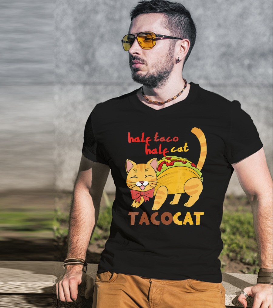 Half Taco Half Cat TacoCat Cinco De Mayo Taco T-Shirt