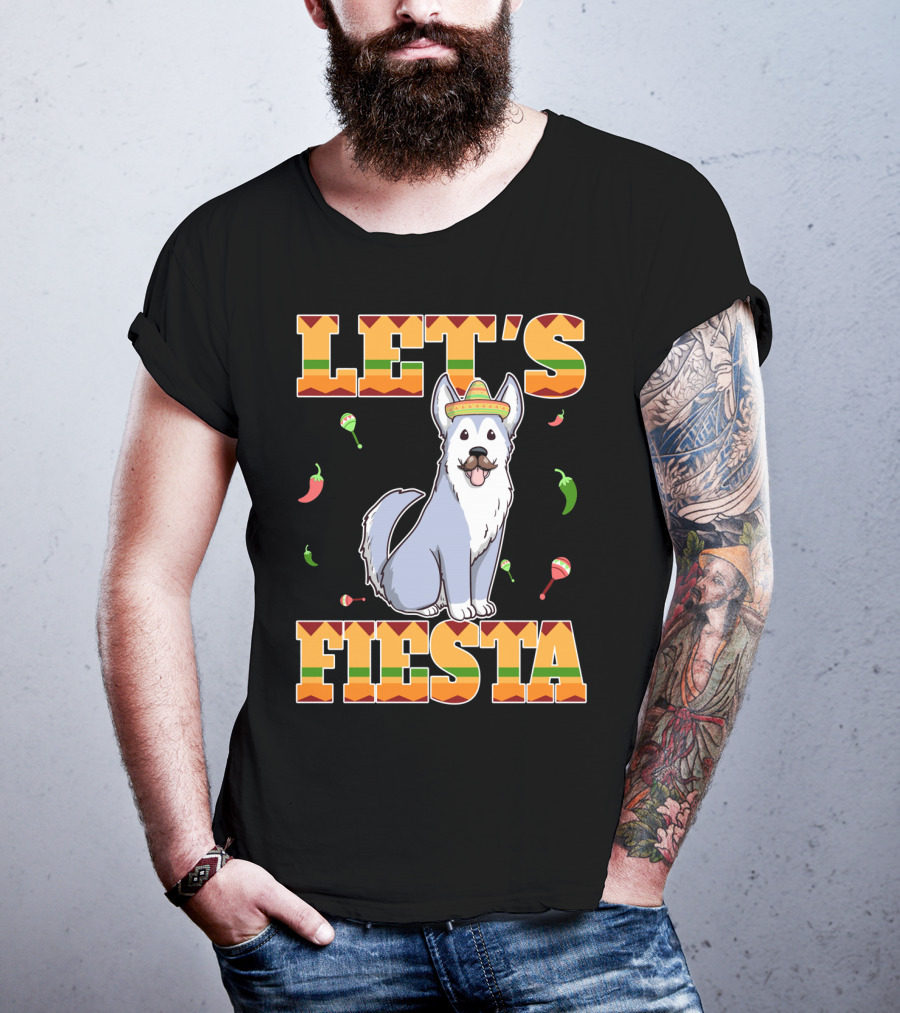 Let's Fiesta Husky Dog Sombrero Cinco De Mayo T-Shirt