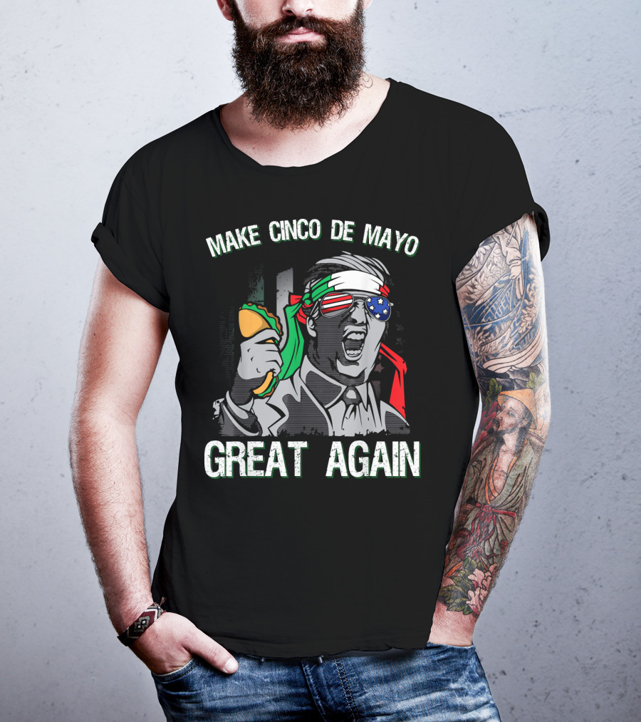 Make Cinco De Mayo Great Again Taco Headband Sunglasses T-Shirt
