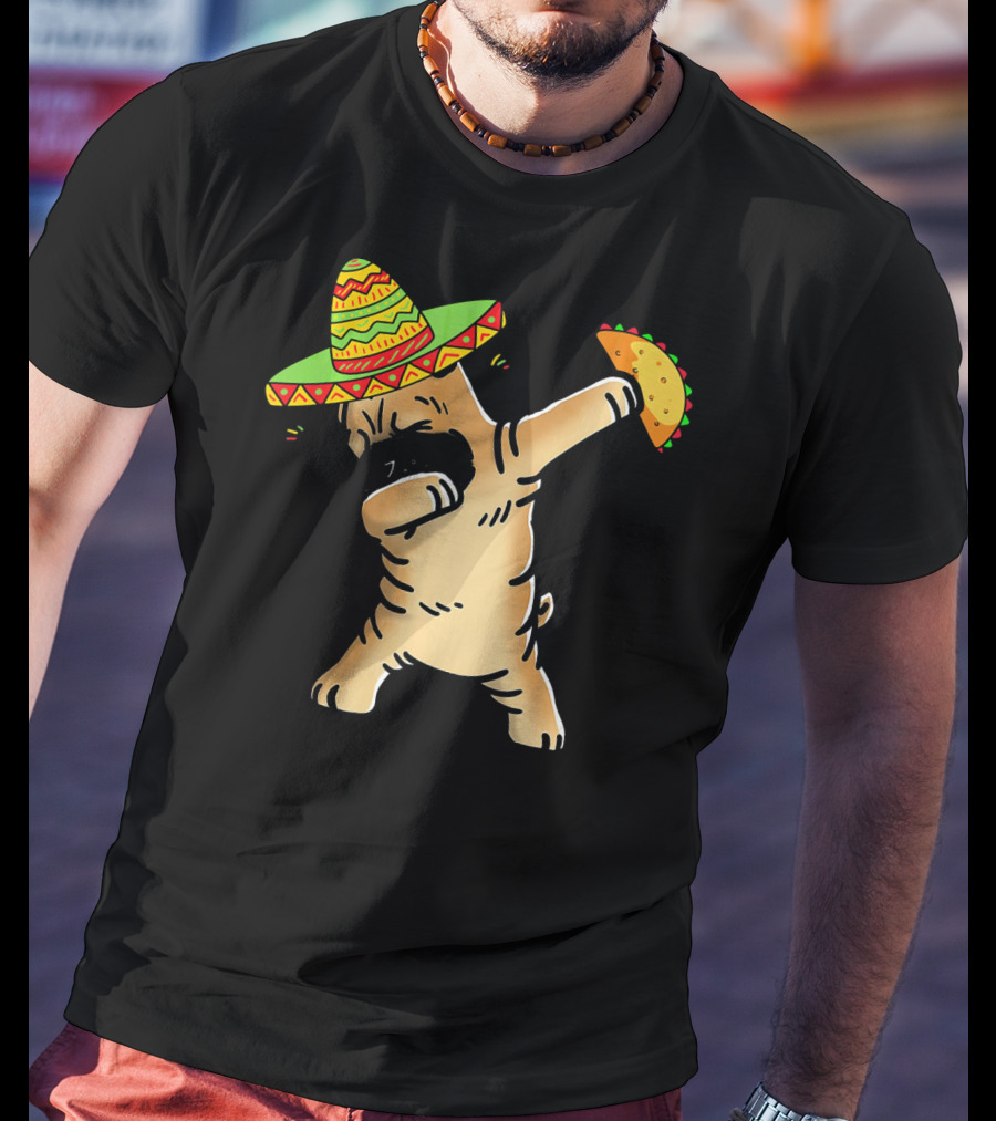 Cinco De Mayo Shar Pei Dabbing With Taco And Sombrero T-Shirt