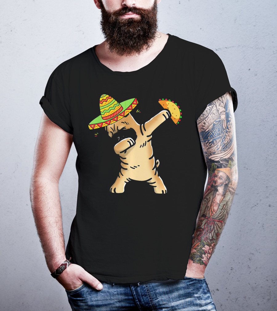 Cinco De Mayo Shar Pei Dabbing With Taco And Sombrero T-Shirt