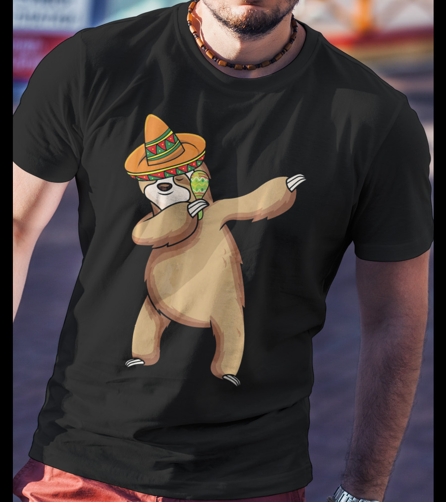 Dabbing Sloth Sombrero Cinco De Mayo Dance T-Shirt