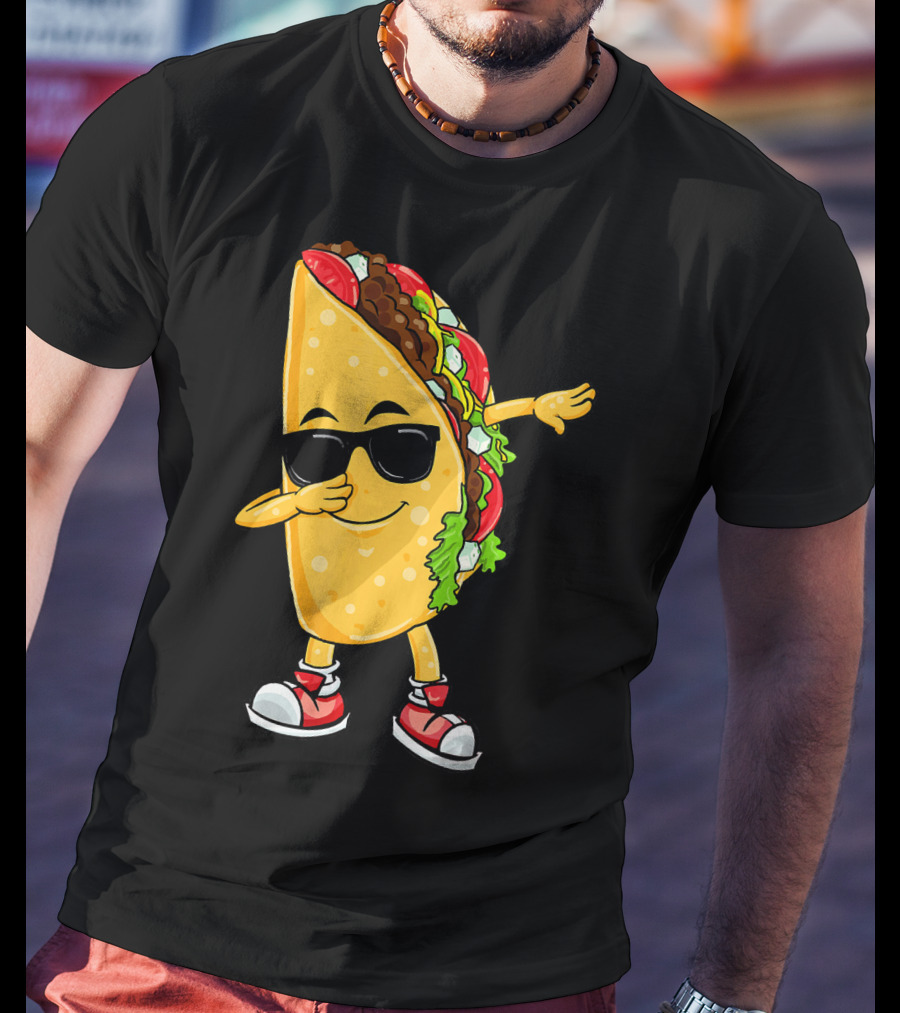 Dabbing Taco Cinco De Mayo Celebration Fun With Sunglasses T-Shirt