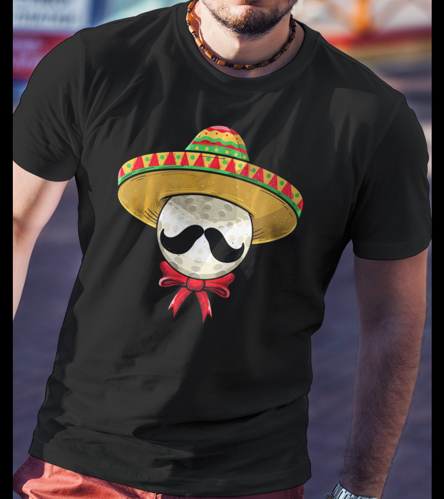 Cinco De Mayo Field Hockey Mexican Sombrero Mustache Golf Ball T-Shirt