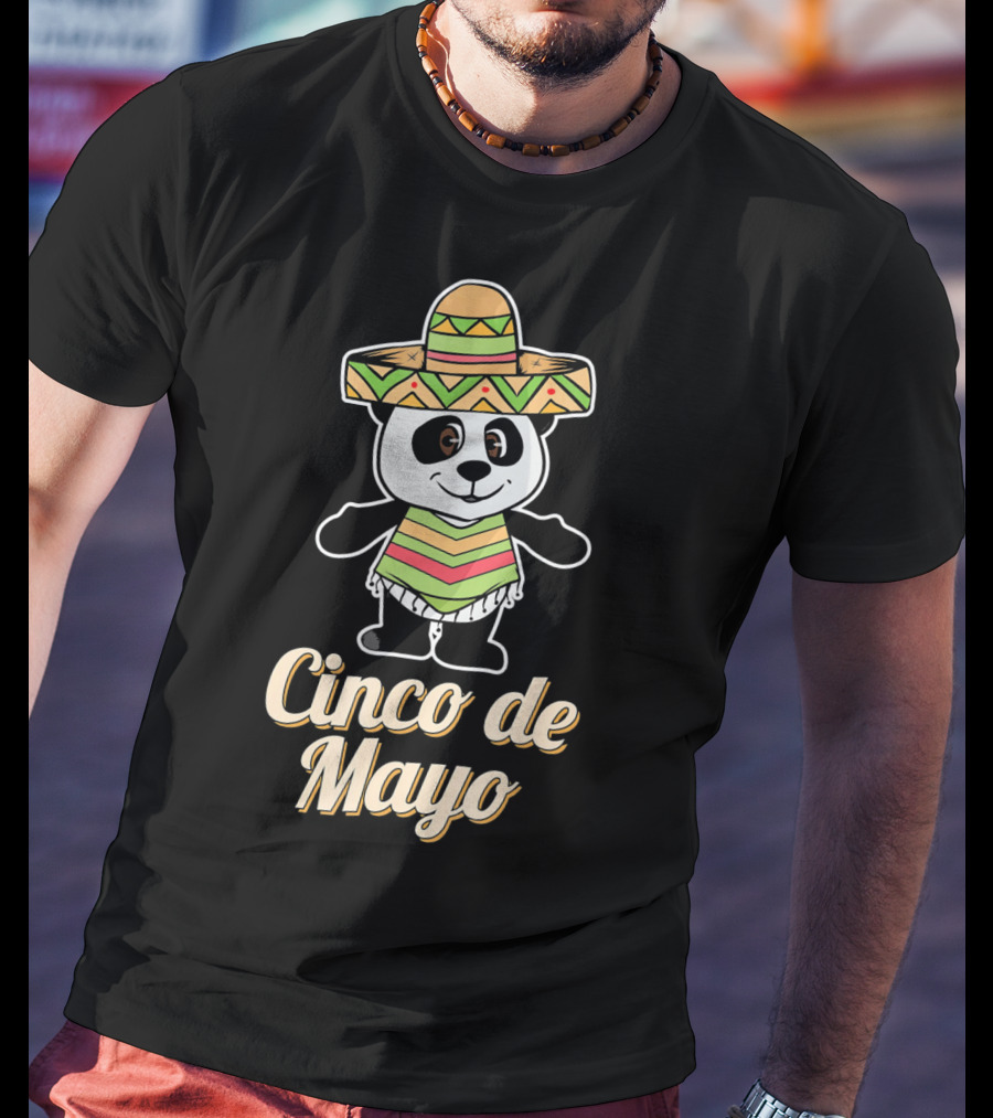 Cinco De Mayo Mexican Panda Sombrero T-Shirt
