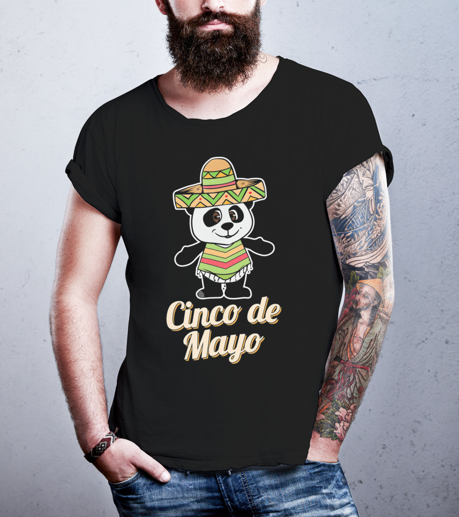 Cinco De Mayo Mexican Panda Sombrero T-Shirt