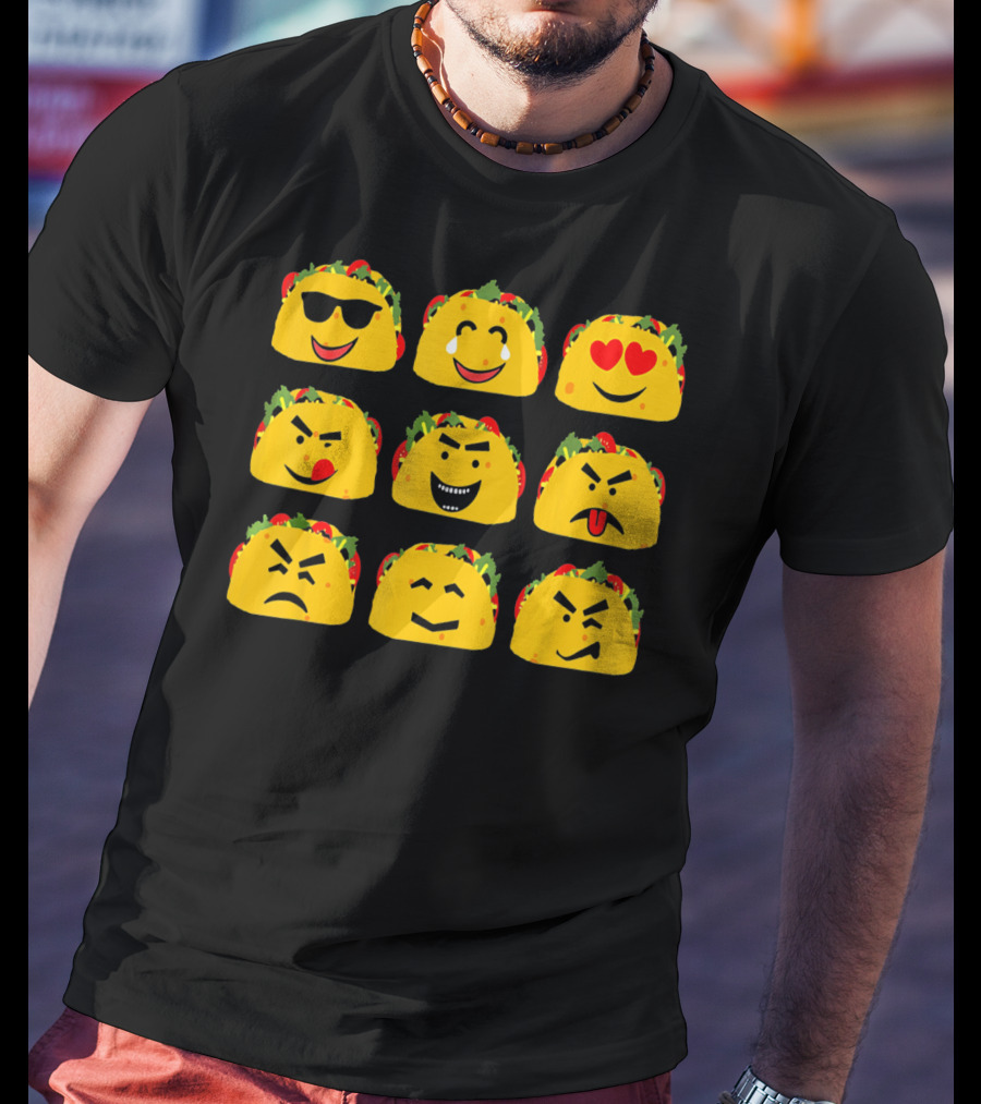 Cinco De Mayo Taco Emoji Faces Mexican Fun T-Shirt