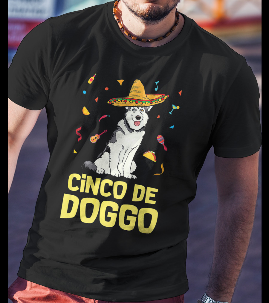 Cinco De Doggo Funny Taco Sombrero Husky T-Shirt