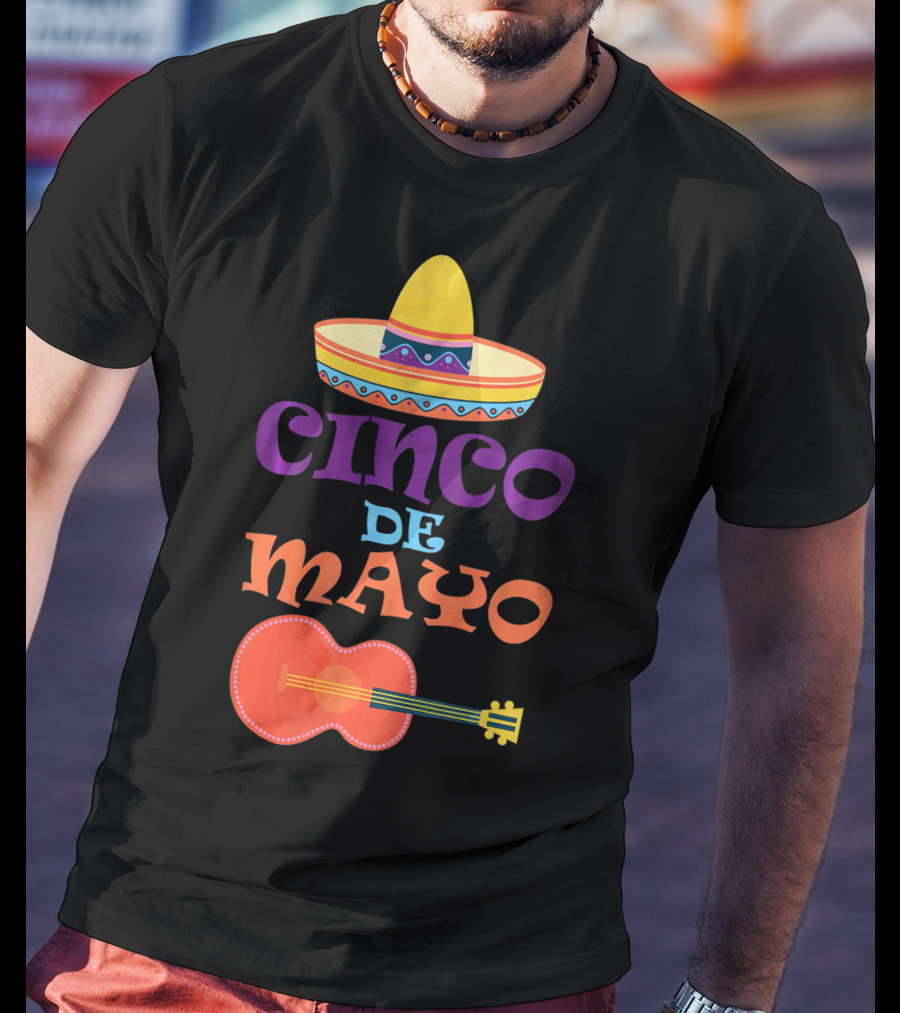 Cinco De Mayo Fiesta Sombrero And Guitar T-Shirt